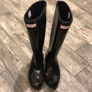 Black Glossy Hunter Boots
